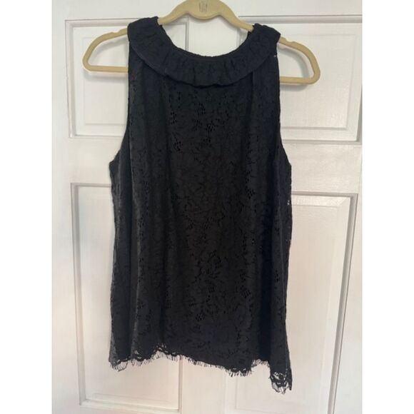 Tuckernuck Pomander Place Black Lace Bow Tie Sleeveless Mason Top, Size XXL - Picture 3 of 7